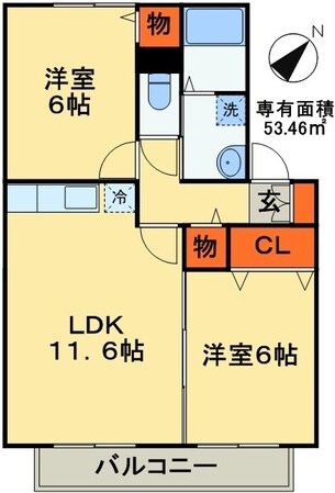 グランパール２の物件間取画像